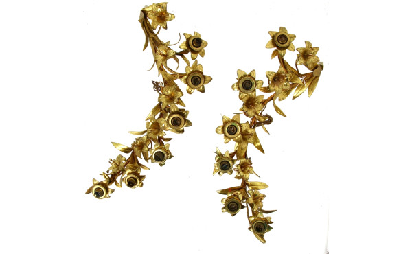 Paire de bras de lumière à 6 branches, e