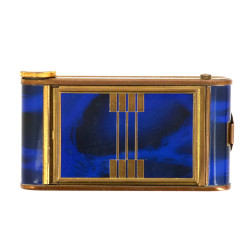 Coffret ART DECO en métal doré et émail 