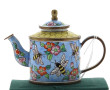 Théière miniature en métal émaillé à déc