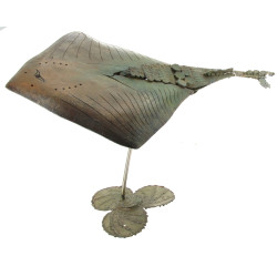 Sculpture en bois et métal peints en for