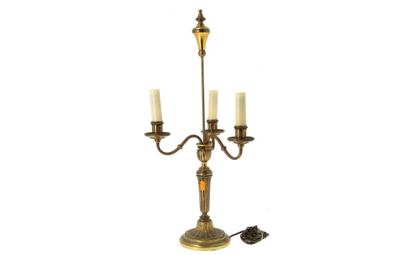 Candélabre en bronze doré à 3 bras de lu