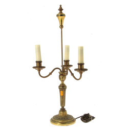 Candélabre en bronze doré à 3 bras de lu