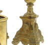 Paire de flambeaux religieux en laiton, 