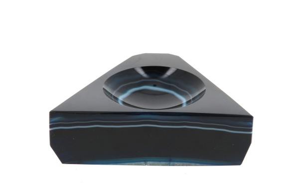 Coupe vide-poche en agate. H 3 x 10 x 7 