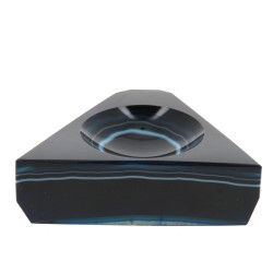 Coupe vide-poche en agate. H 3 x 10 x 7 