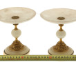 Paire de coupes en albâtre et métal doré