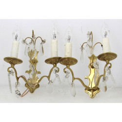 Paire d'appliques à deux bras de lumière