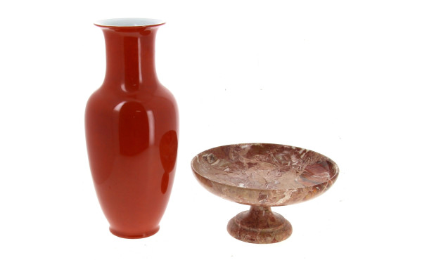 Coupe à fruits sur piédouche en marbre H