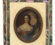 Miniature encadrée, portrait de femme du