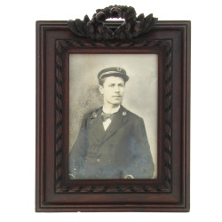 Cadre en bois décor d'une couronne fleur