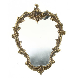 Miroir rocaille à suspendre en bronze do