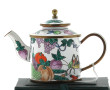 Théière miniature en métal émaillé à déc