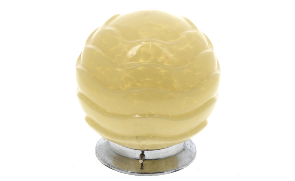 Globe en verre moiré jaune à décor d'ond