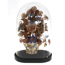 Globe de mariée ancien en verre contenan