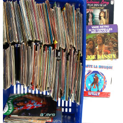 Caisse de disques 45 t variétés état d'u