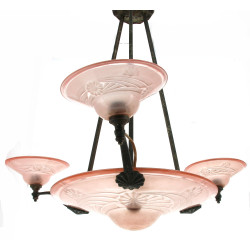 Suspension vasque des années 20 en verre