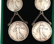 Paire de BO pendants en argent constitué