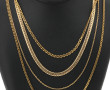 Collier maille plate et 3 chaînes en mét