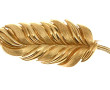 Broche plume en or jaune 18 cts, poinçon
