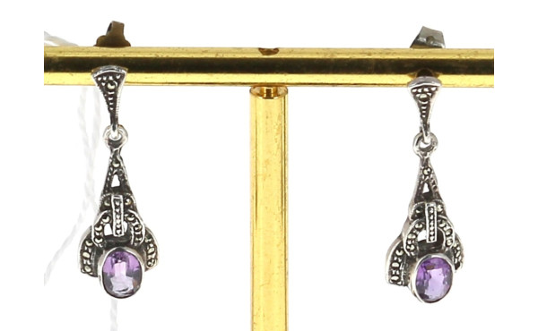 Paire de BO pendantes en argent 925ème, 