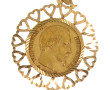 Pendentif or avec pièce 20 F or "1860", 