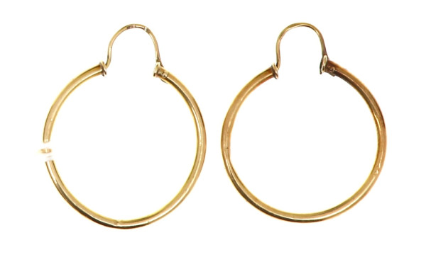 Paire de BO créoles en or jaune 18 cts, 