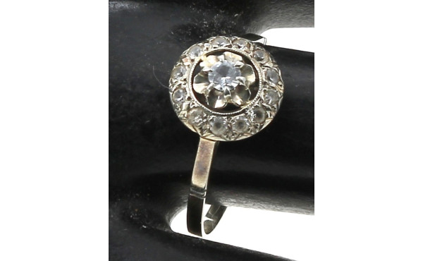 Bague ancienne en or 18 cts et pierres b