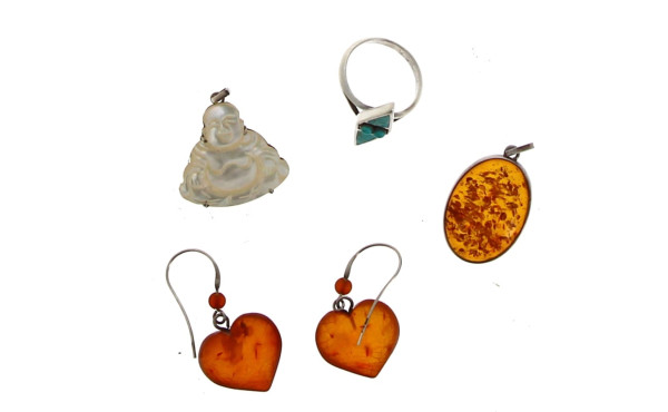 Petit lot de bijoux montures argent : pe