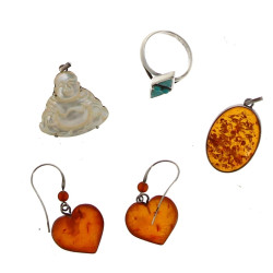 Petit lot de bijoux montures argent : pe