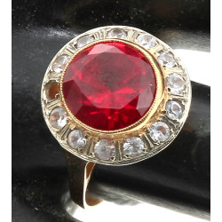 Bague en or jaune 18 cts, poinçon tête d