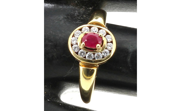 Bague en or jaune 18 cts, poinçon tête d