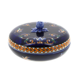 GIEN - Bonbonnière en faïence décor Rena