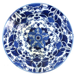 DELFT - Plat rond ancien en faïence de D