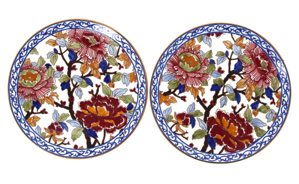 GIEN - Paire de petits plats ronds sur l