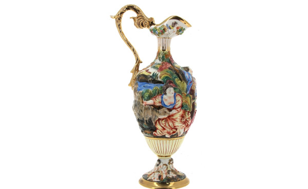 CAPODIMONTE - Grande aiguière en faïence