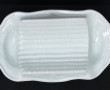 Plat à asperges en porcelaine blanche, L