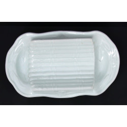 Plat à asperges en porcelaine blanche, L