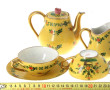 Encrier double en porcelaine à décor flo