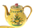 Encrier double en porcelaine à décor flo