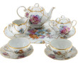 Tête à tête en porcelaine blanche et or 