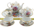 Tête à tête en porcelaine blanche et or 