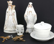 Deux Vierges XIXème en porcelaine blanch