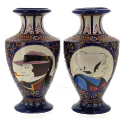 HB QUIMPER - Paire de vases en faïence p