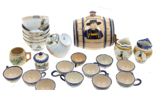 Petit lot de faïences de Quimper (tonnel