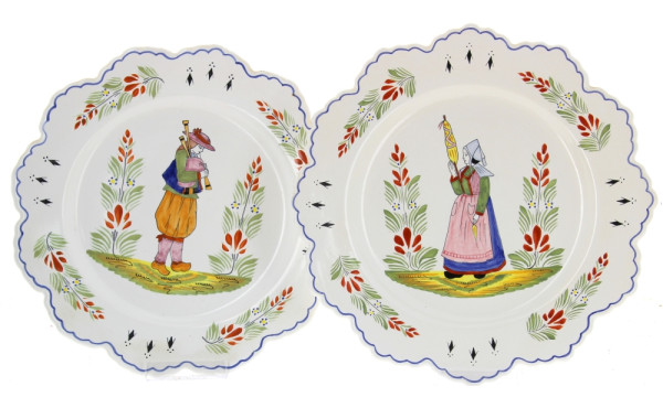 HB Henriot Quimper France - Paire d'assi