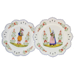 HB Henriot Quimper France - Paire d'assi