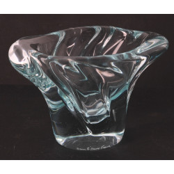 DAUM Nancy France - Vase en cristal bleu