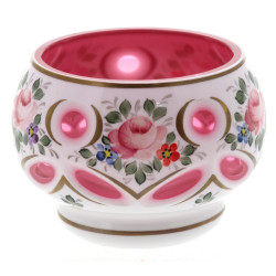 Photophore forme boule en verre overlay 