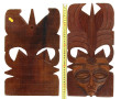Paire de masques décoratifs en bois scul