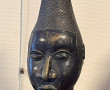 BENIN - Tête de reine en bronze portant 